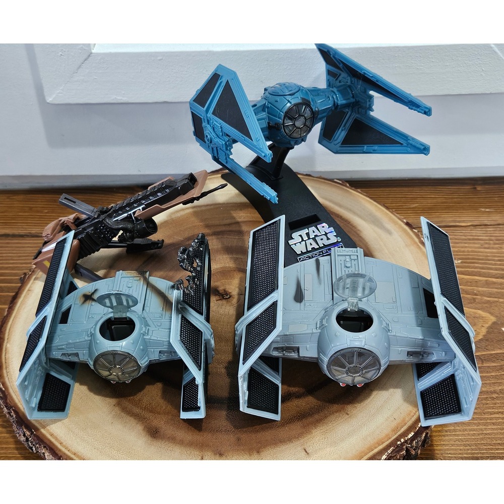 VTG Star Wars Action Fleet Galoob TIE Interceptor Advanced Speeder Bike Lot of 4